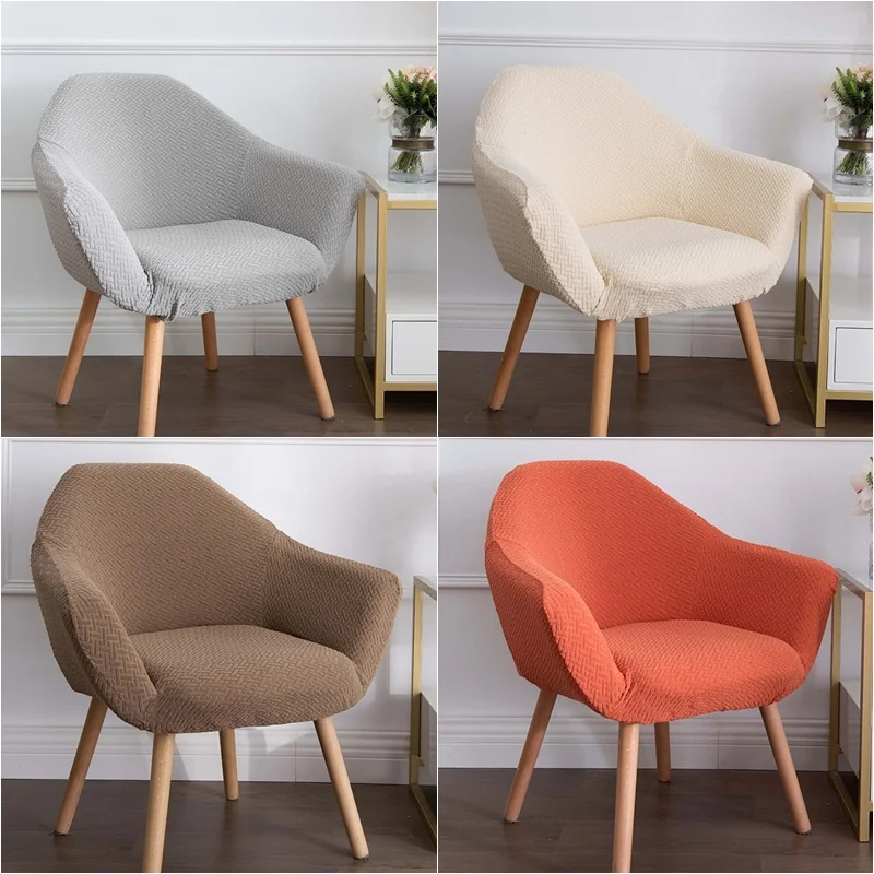 Funda para silla curvada nórdica, fundas para sillón con acento alto inclinado de LICRA Jacquard, fundas para sofá de maquillaje para comedor, cafetería y Bar