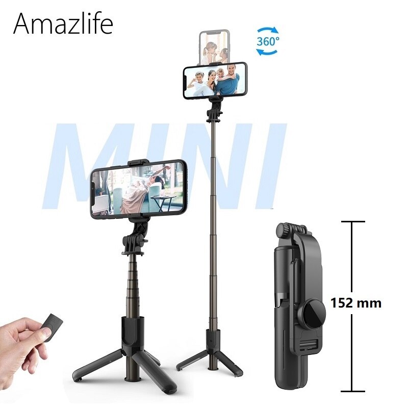Amazlife mini tragbarer kabelloser selfie-stick mit stativ und fernbedienung für iphone, samsung und android-smartphones: Default Title