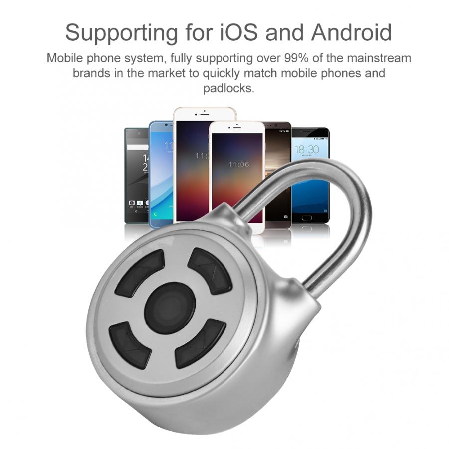 Universal Mini Wireless Metal Bluetooth Padlock Electronic Keyless Lock APP Control Password On