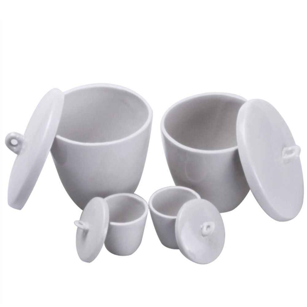 1pcs Lab Porcelain Crucible with cover 5-300ML High temperature resistant