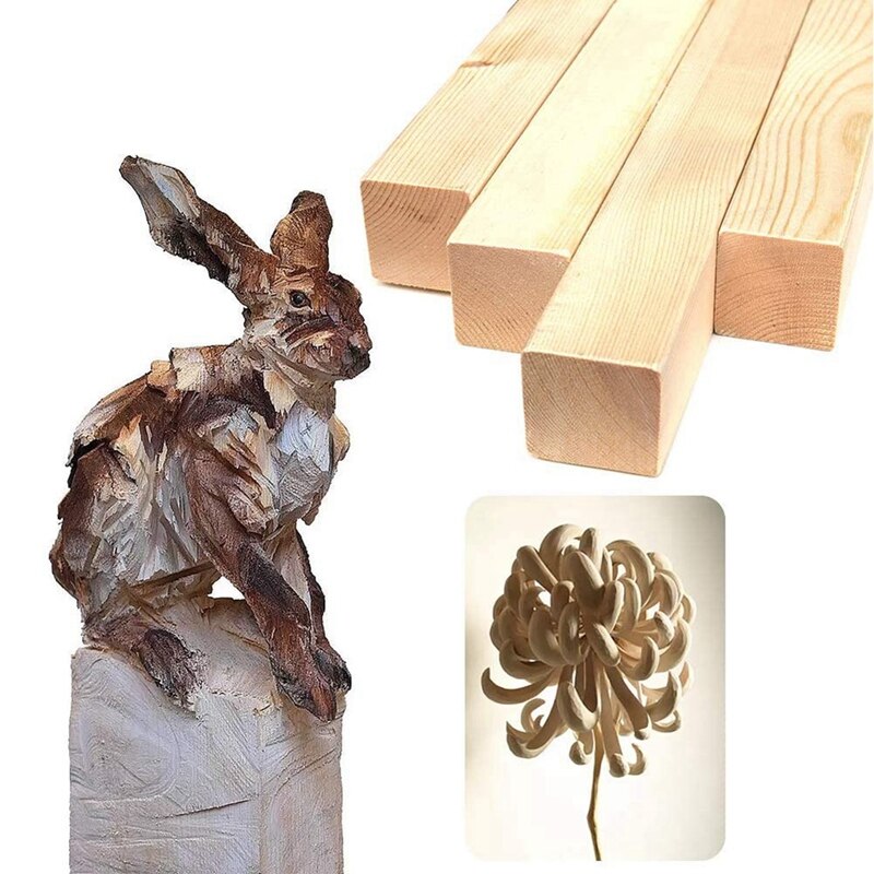 Blocs de sculpture sur bois de tilleul pour débutants, Kit de bricolage, 6 pièces