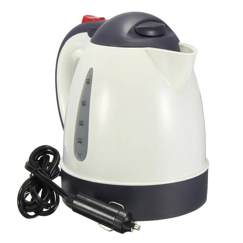 Hervidor de agua para coche de 1000ML, calentador de agua portátil para viaje Auto de 12V/24V para té y café, vehículo de gran capacidad de acero inoxidable 304