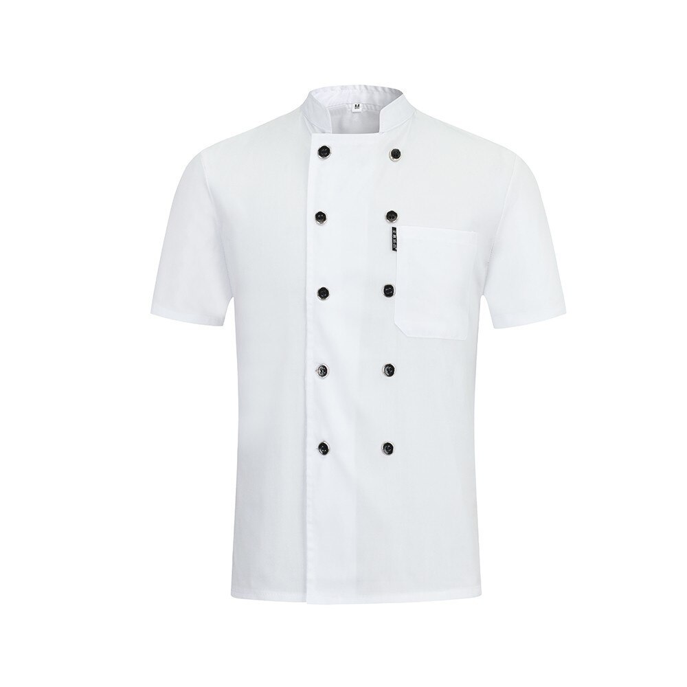 Double boutonnage à manches courtes Chef uniforme unisexe été cuisine cuisine veste Restaurant hôtel coiffure Salon travail chemise