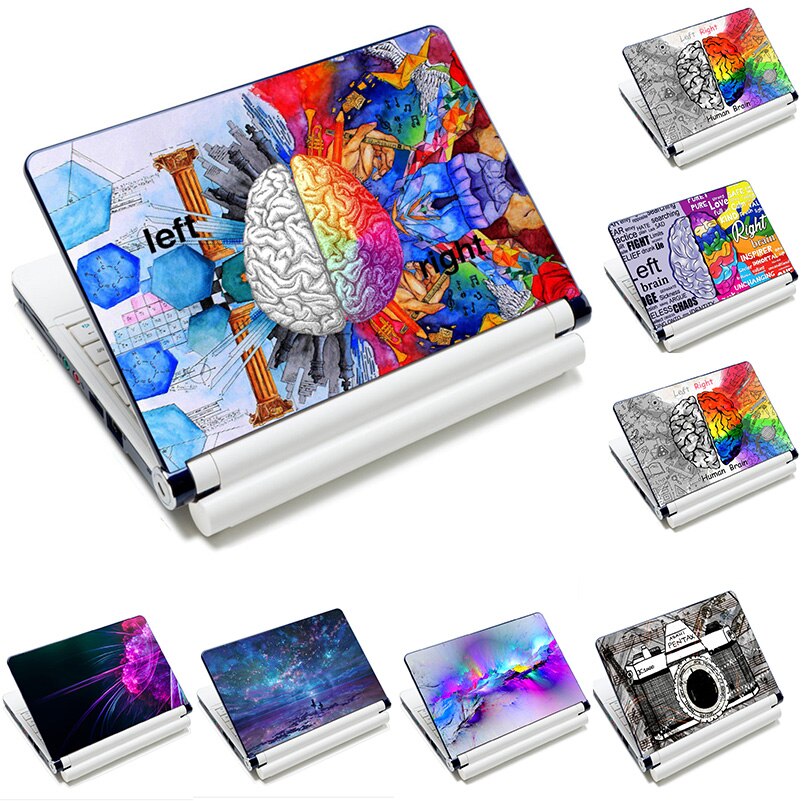 PVC 15 "15,4" 15,6 "Gehirn Drucke Laptop Aufkleber Aufkleber Abdeckung Resuable Notizbuch Haut Schutz für Macbook Lenovo HP ASUS ACER Dell