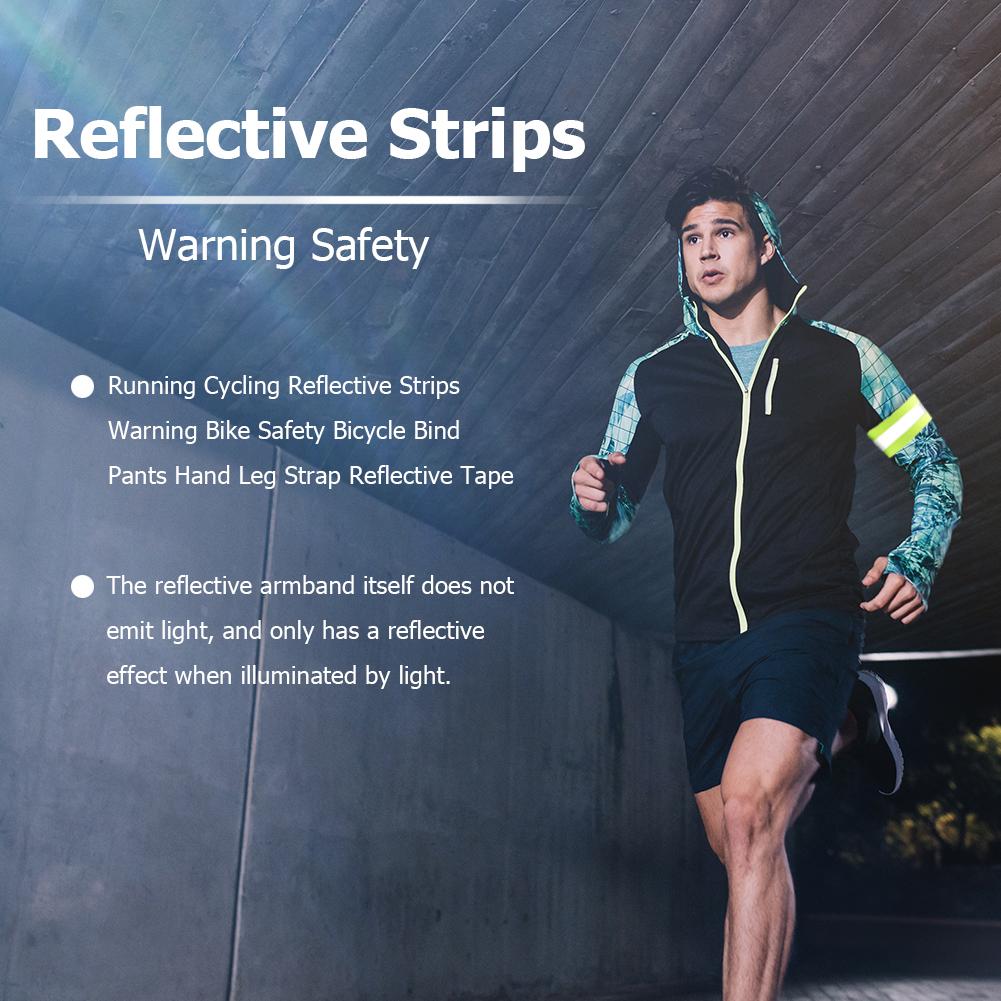 Running Cycling Reflective Strips Warning Bike Safety Bicycle Bind Pants Hand Leg Strap Reflective Tape Sports