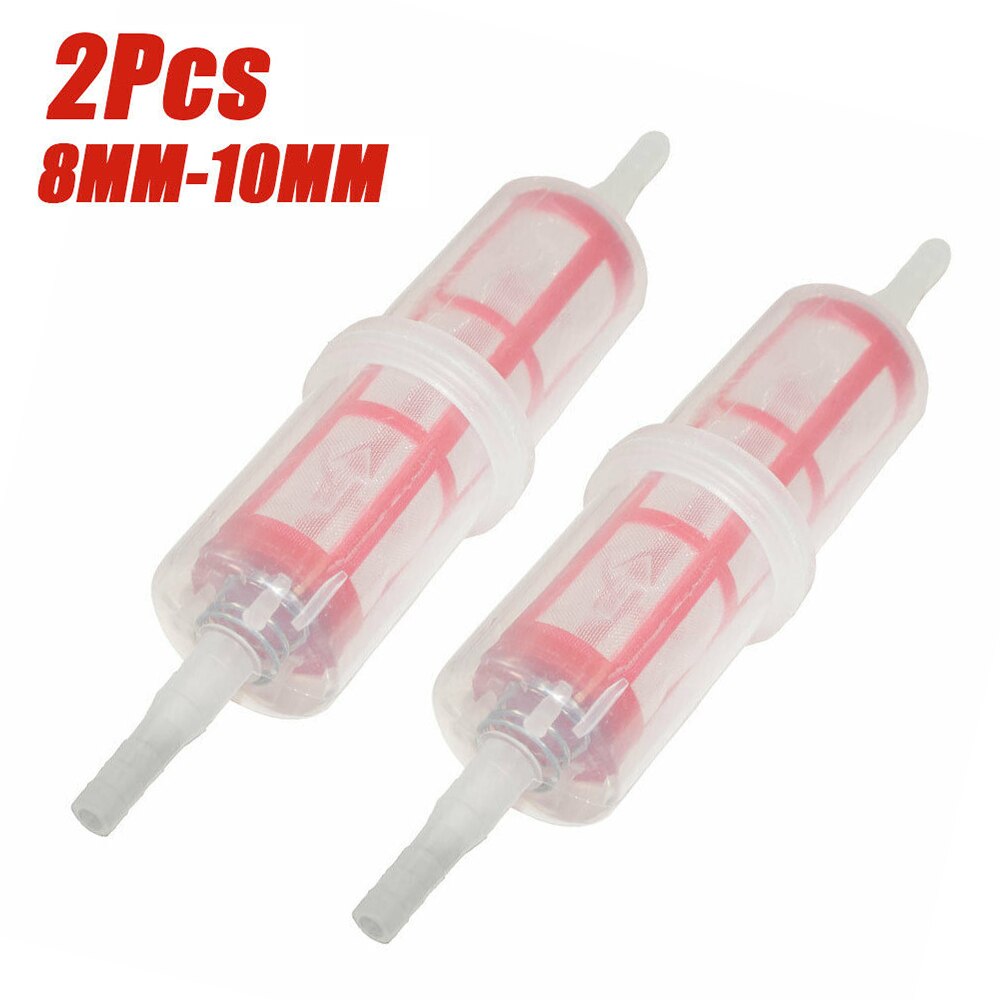 2 X Large Inline Fuel Filters Diesel Bio Plant Hgv Forklift Filter 8-10mm Gauze Type Element