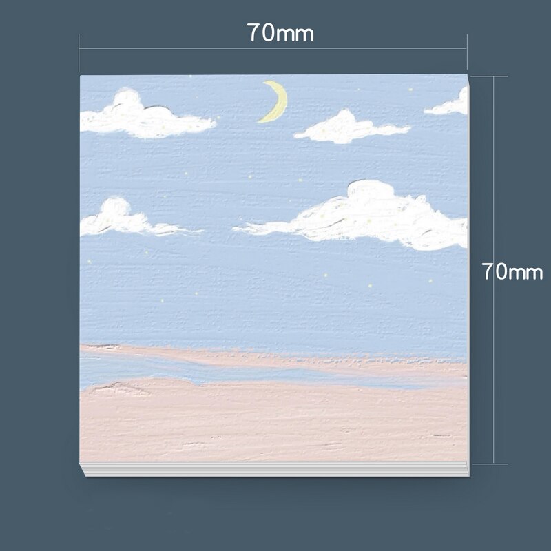 30 Sheets Cartoon Oil Painting View Memo Pad Posted It Sticky Notes Planner Sticker Notepad School Supplies Kawaii Stationery: 8