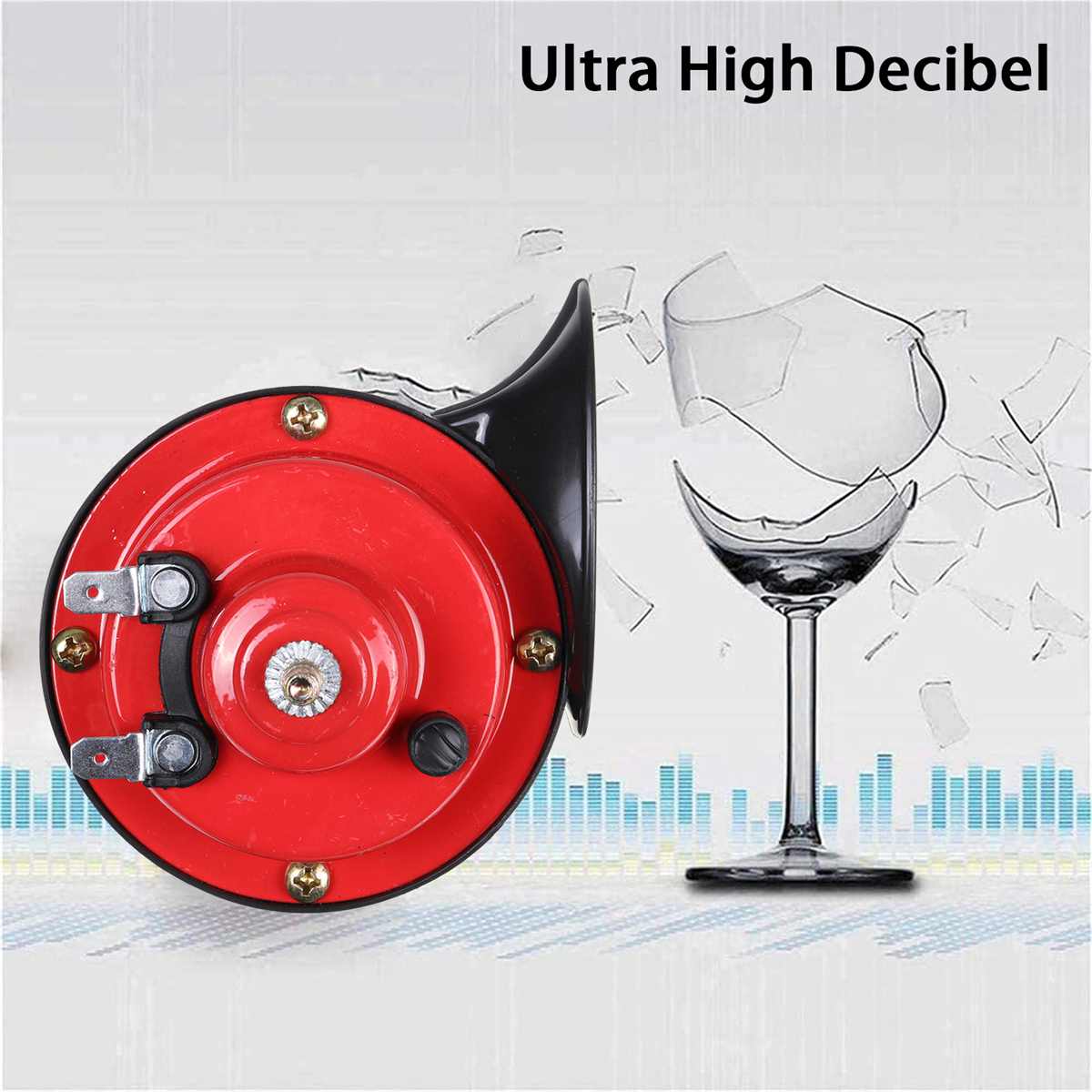 Bocina de aire Universal para coche, claxon eléctrico de doble tono de 800DB, 12V, Super corno del tren, para camiones, bocina de aire de caracol