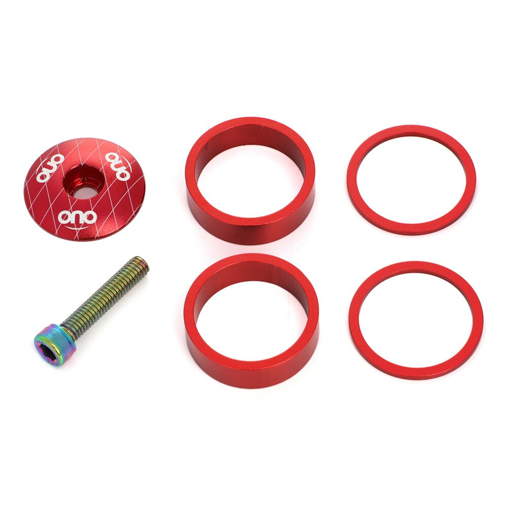 Mtb Fiets Stuurpen Top Cap Headset Cover Met Schroef Kits Aluminium Vork Ring Mountain Road Mtb Fiets Onderdelen: Red 2mm10mm