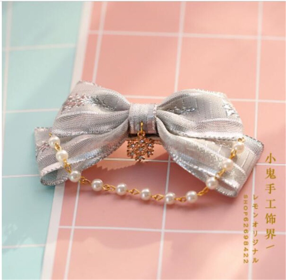 Kerst Kwastje Strik Trim Lolita Meisje Hoofddeksels Haar pin Kimono Badjas JK Haar Accessoires Decoratie Hoofdtooi B591: color 12