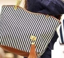 Mode Raakte De Kleur Zwart En Wit Handtas Grote Zak Zomer Mobiele Diagonaal Packet: Black