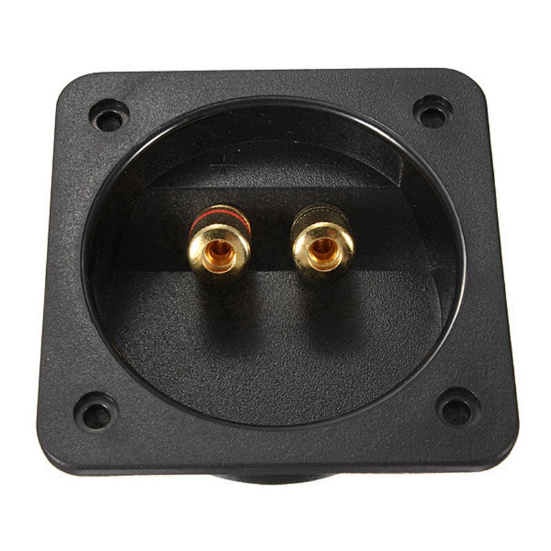 LEORY Square Speaker Junction Box Recessed Speaker Terminal Board With 2 Copper Screw Binding Ports