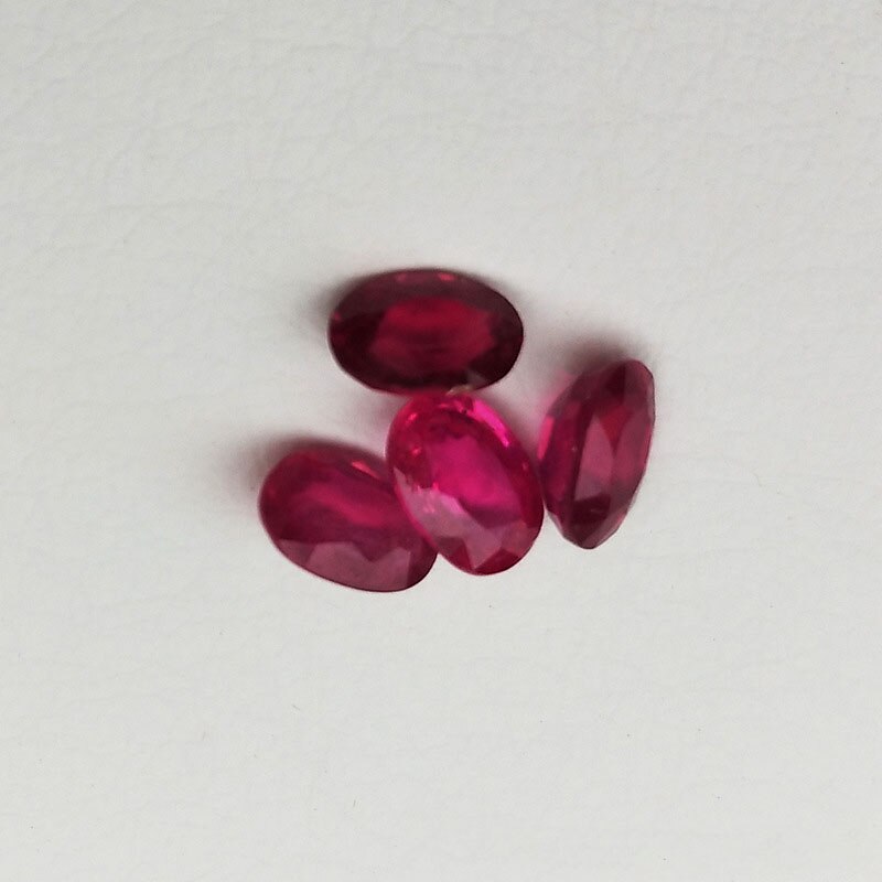 Shipei 1 Pcs Natuurlijke 5*7 Mm Oval Cut Ruby Losse Edelsteen Voor Ring Maken Diy Stenen Decoratie Gemaakt voor Sieraden