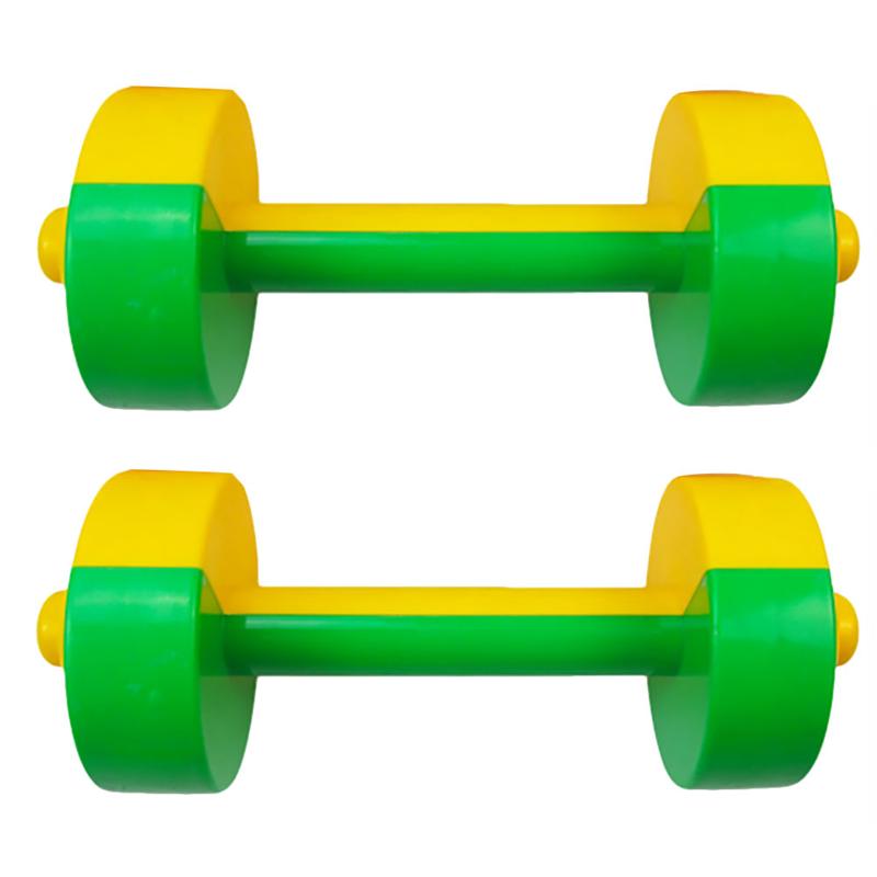1 par børn håndvægt legetøj plast håndvægt legetøj fitness vægtløftning håndvægt gymnastikudstyr rekvisitter uddannelsesmæssigt legetøj: Grøn