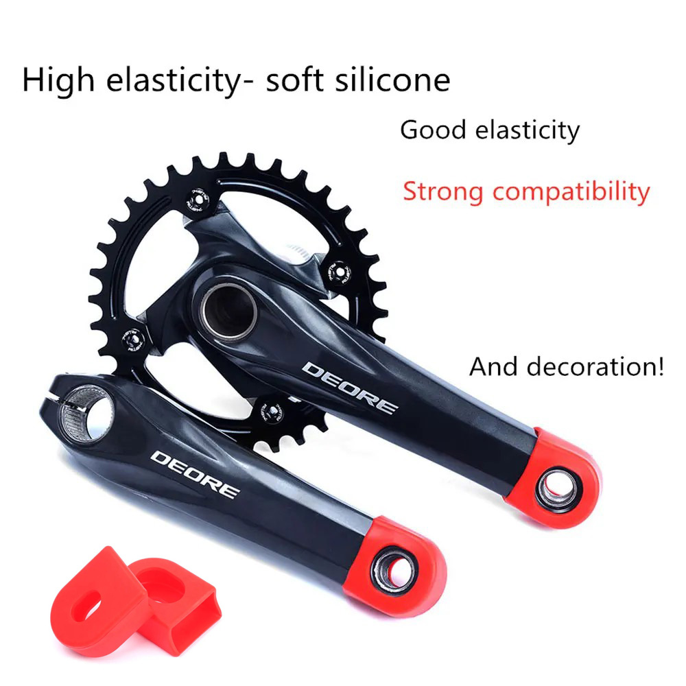 RISK 2/4pcs Silicone Bicycle Crank Protector Cover MTB Road Bike Universal Crankset Arm Protective Case Cap Sleeves