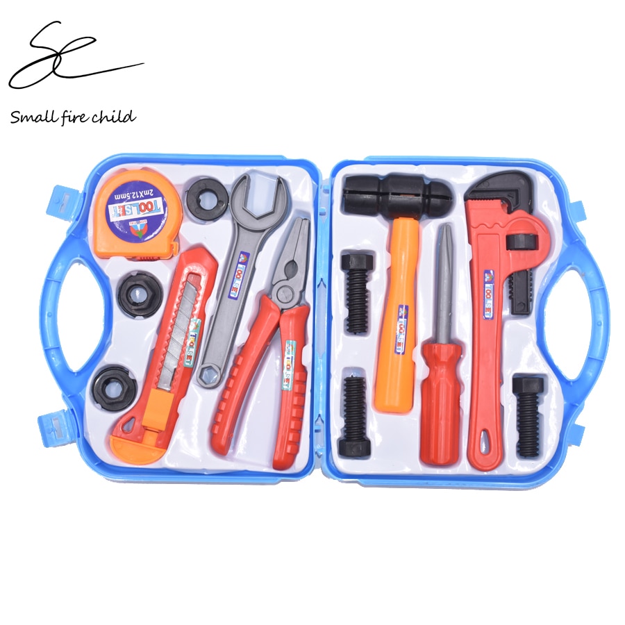 I bambini giocano casa giocattolo kit cassetta degli attrezzi combinazione di strumenti di riparazione per diffondere il regalo del giocattolo di simulazione di plastica colore Casuale