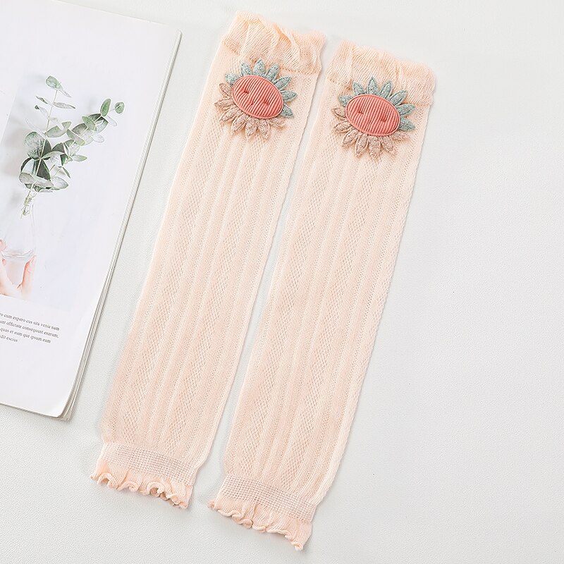 Scaldamuscoli ginocchiere lavorate a maglia sottili gomitiere per bambini calzini lunghi Baby Kid Boy Girl Cotton White Knee Support Knee Protector: pink