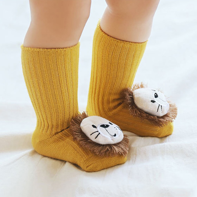 Beau bébé Socks Cartoon animal bébé garçon chaussettes en coton Anti Slip du -né Chaussettes printemps enfant en bas âge Sokken