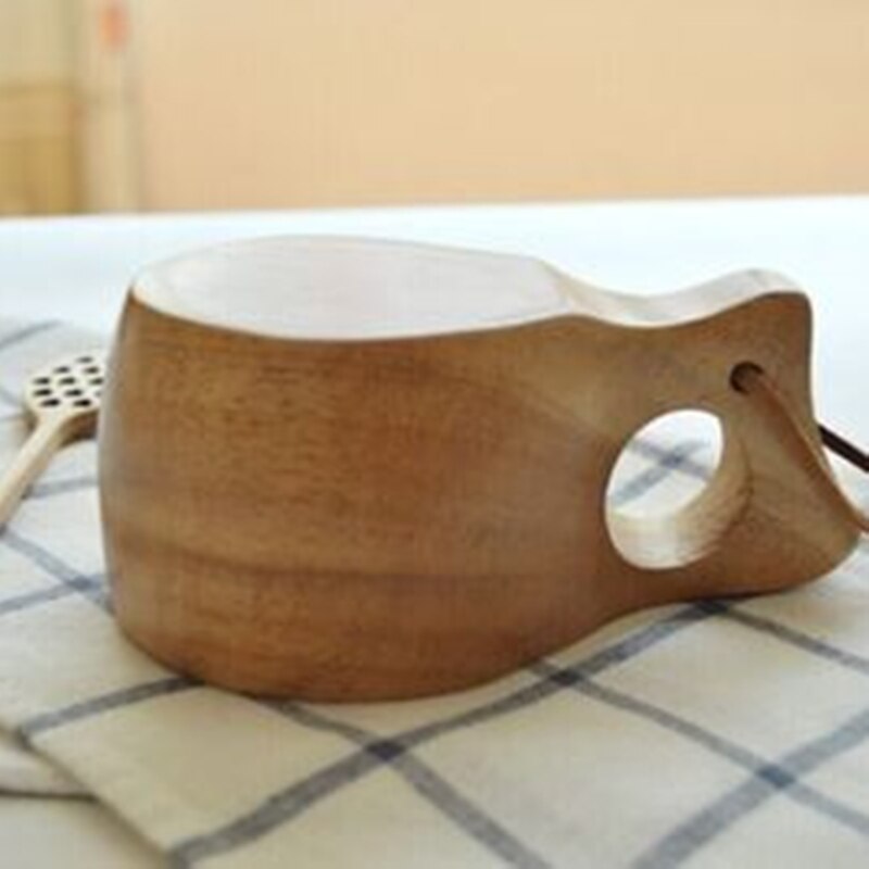 Cup Not Lacquered Timber Coffee-Cup Water Noggin-cup Portable Aleyard Solid Wood Single Double Hole Simple Wooden Mugs