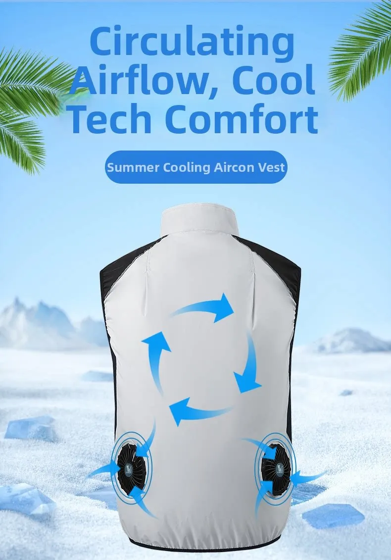 Zomerkoelvest voor heren - USB oplaadbare airco-werkkleding voor buitenvissen