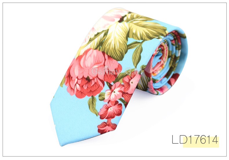 Floral Tie for Men Narrow Casual Mens Ties for Wedding Party Flower Skinny Neckties for Women Printed Male Neck Ties: LD17614