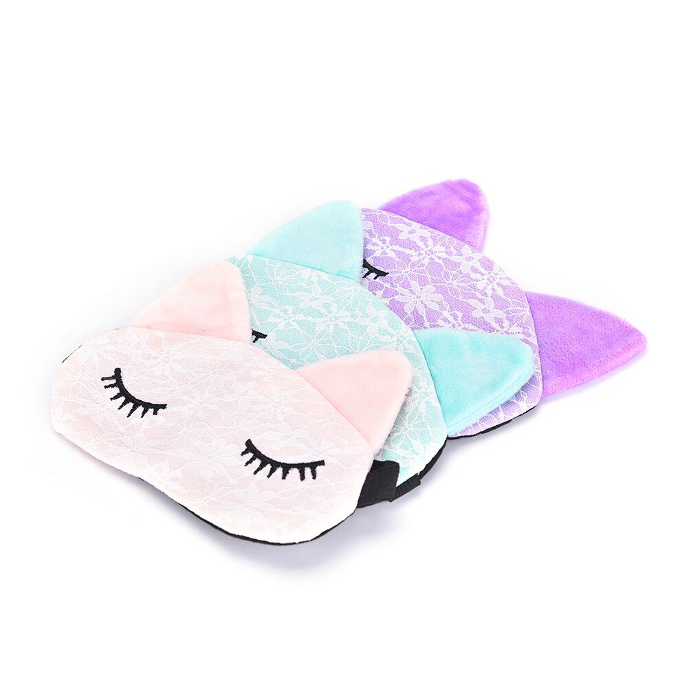 Mascarilla negra con dibujos animados para dormir, de gato antifaz para dormir, relajante, 1 unidad