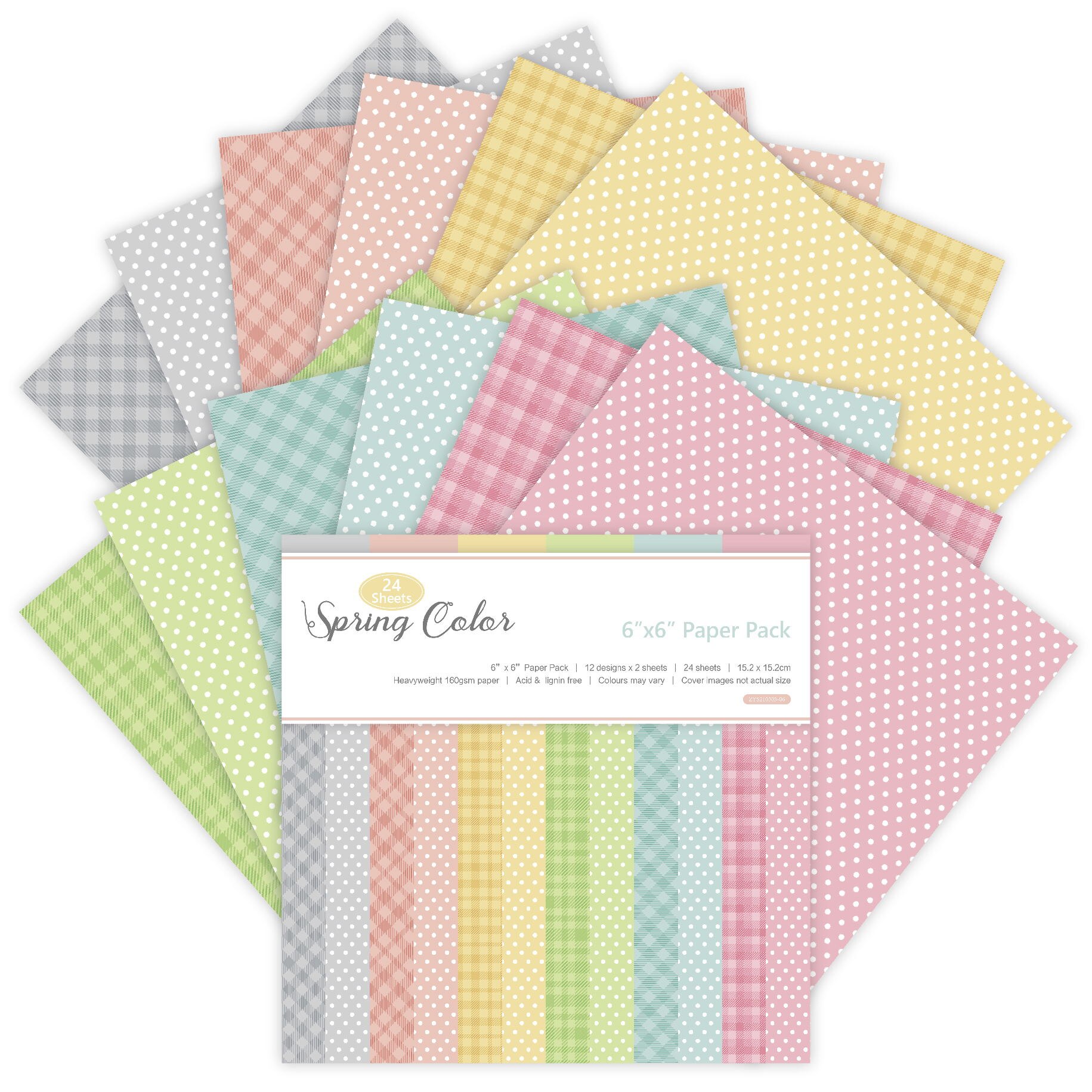 Spring colour style Scrapbooking paper pack of 24 sheets handmade craft paper craft Background pad 419