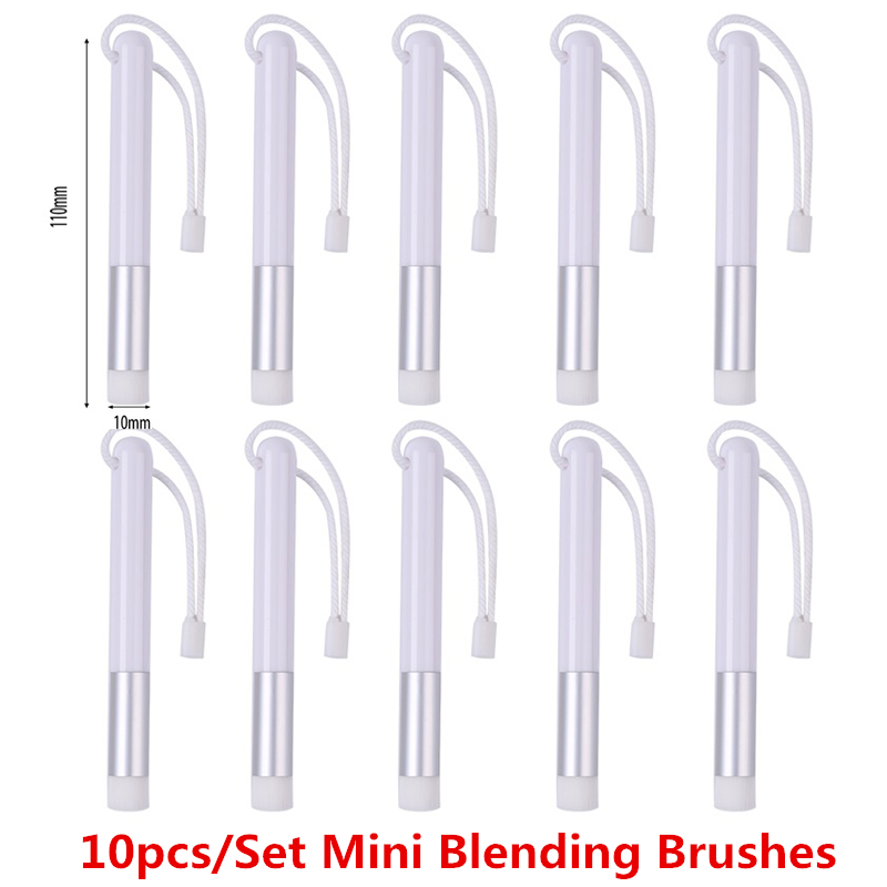 Juego de Mini brochas de mezcla útiles, estante para mezclar tinta, fácil, tarjetas de álbum de recortes, herramientas de mano para pintar,: 10pcs silver