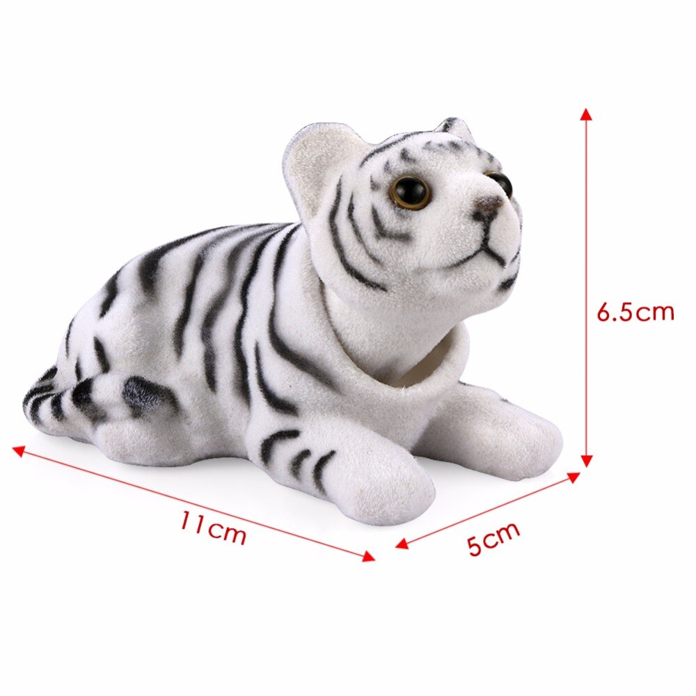 Car Ornament Nodding Tiger Doll Automotive Interior Dashboard Decoration Shaking Head Bobblehead Toys Cute Car Accessories