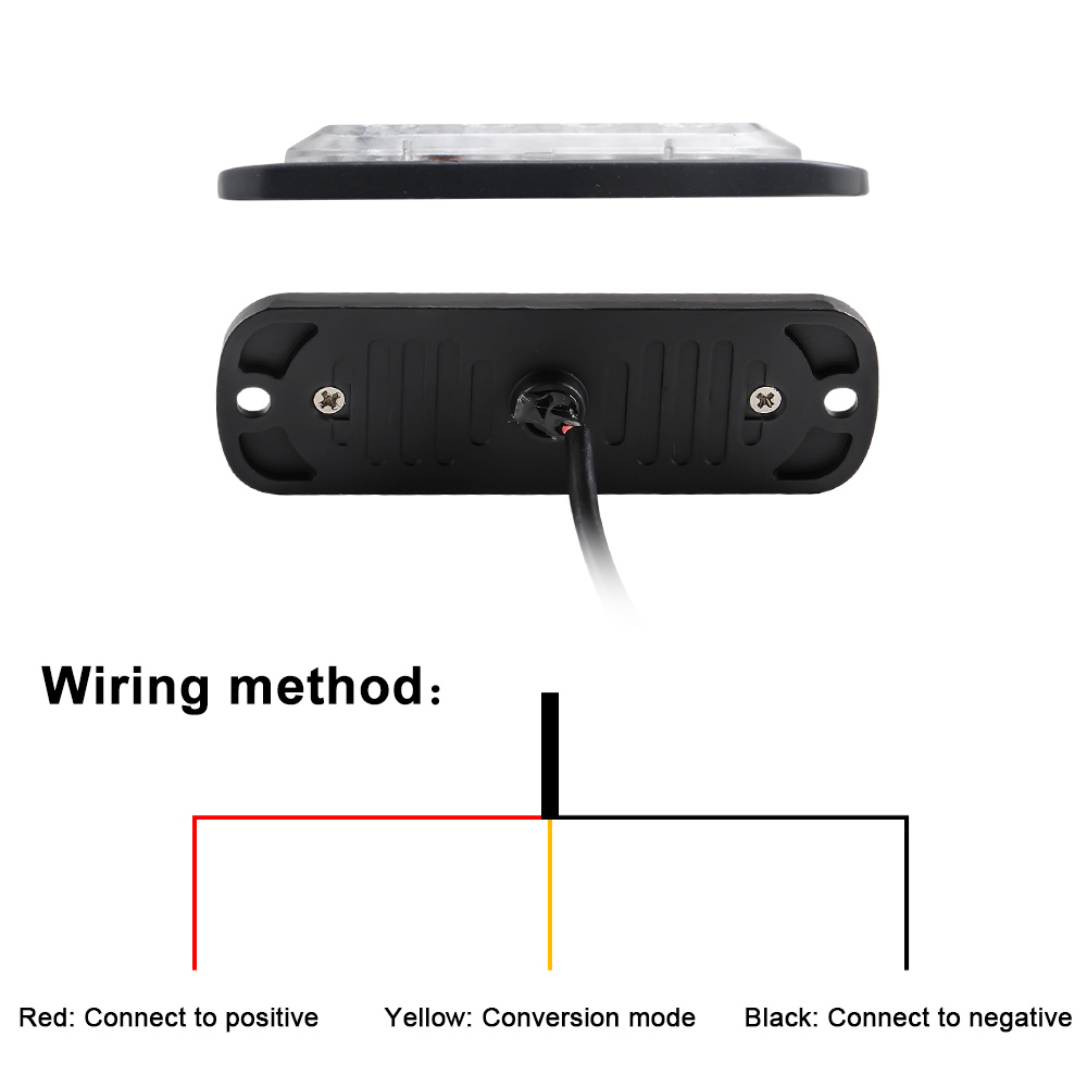 Led-strobelys for bil/lastebil, blinkende grilllys for nødstilfeller, 4 led-varsellys, politiarbeidslysstang, strobelys, led-lampe, 12v 24v