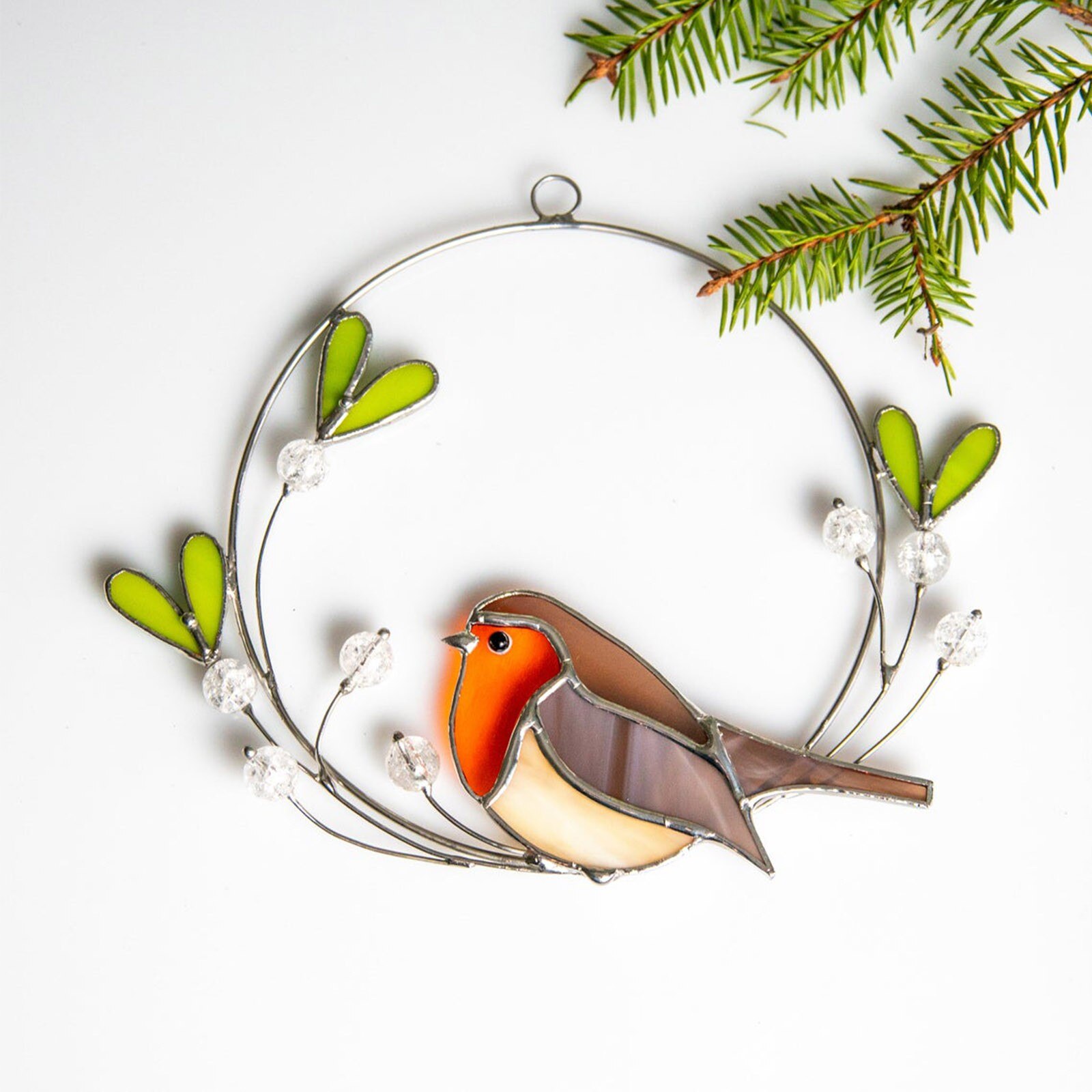 Stained Bird Glass Window Hangings Acrylic Wall Hanging Birds Wall Art Sculpture Hanging Window Decoration Suncatchers Garden
