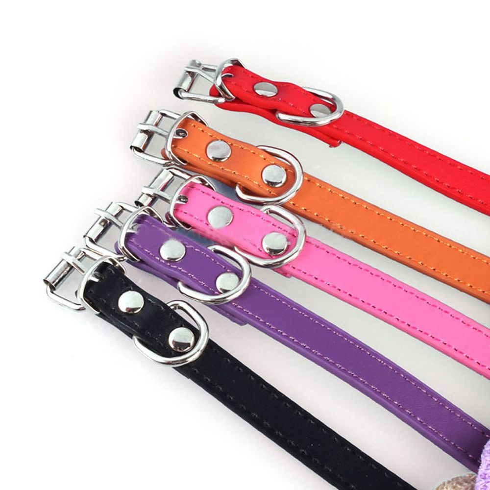 Leuke Knit Huisdier knoop Cat Halsband Verstelbare Lederen Ketting voor Kleine Honden Puppy Kraag Chihuahua Zwart/Rood /Rose rood