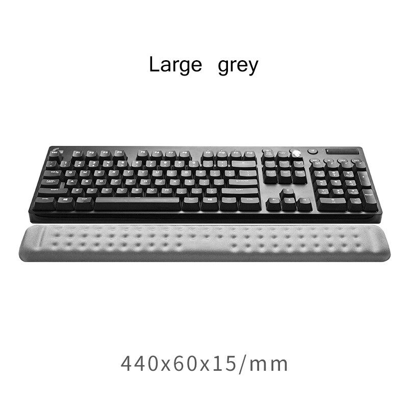Voor Kantoor Gaming Toetsenborden Toetsenbord Polssteun Ondersteuning Kussen Comfortabele Memory Foam Gewatteerde Ergonomische Pols Kussen: Larger Grey