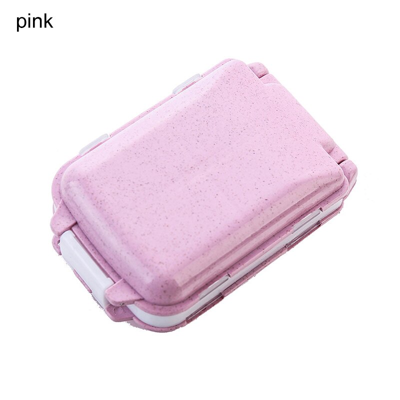 Caja pequeña de paja de , 10x6,5x3,5 cm, respetuoso con el medio ambiente, caja de remedio portátil de tres capas, 1 Uds.: Rosa