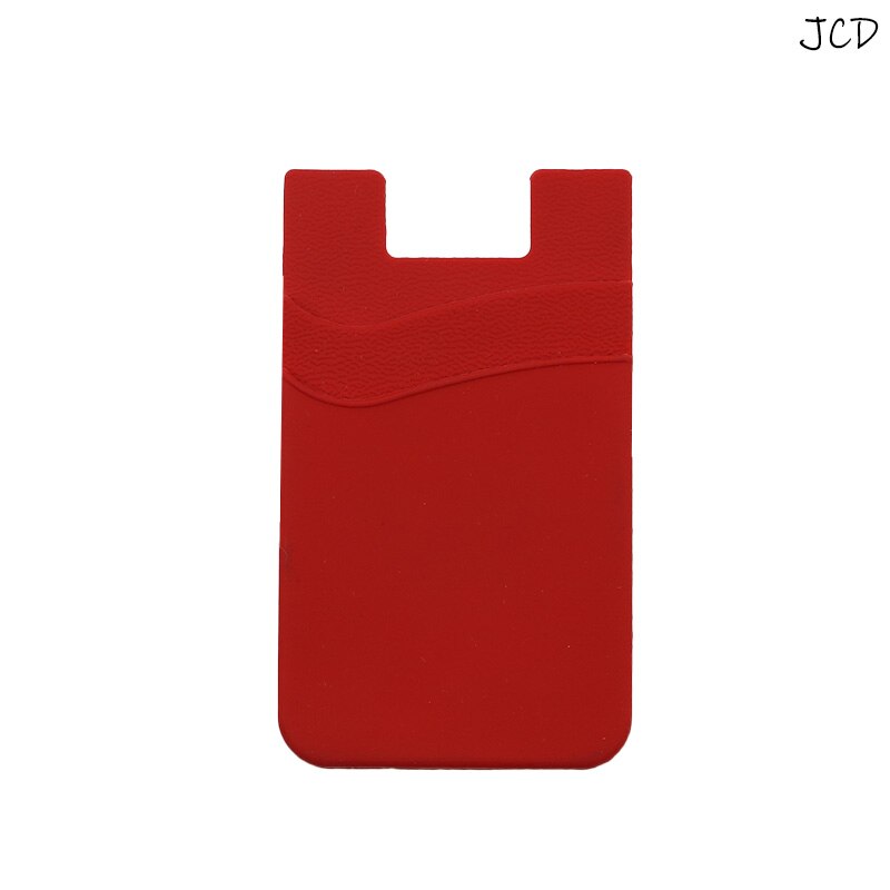 JCD-pegatina adhesiva para teléfono, bolsillo para teléfono móvil, billetera para tarjetas, funda elástica de Lycra para tarjetas de crédito, funda doble para tarjetas de identificación: Red