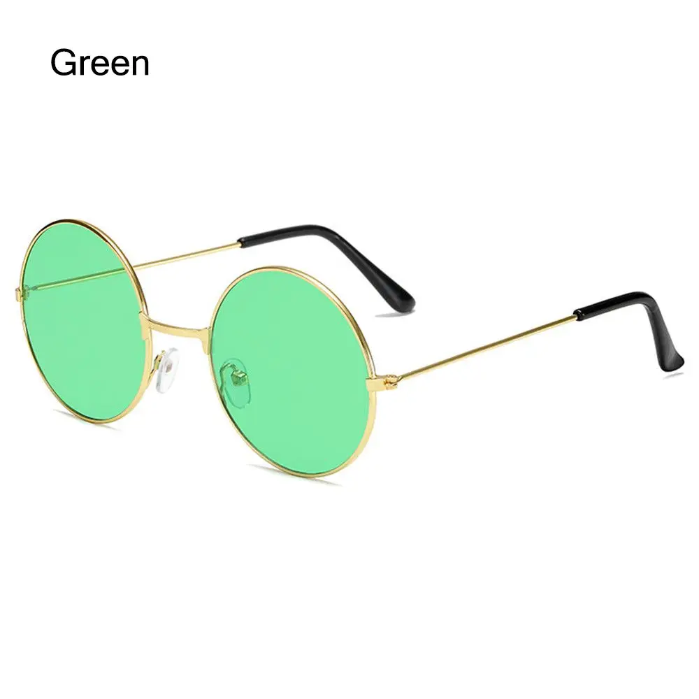 Gafas de sol redondas estilo Hippie para hombre y mujer, lentes de sol circulares de Metal, estilo Retro, a la , para Disco, 2022: Rojo