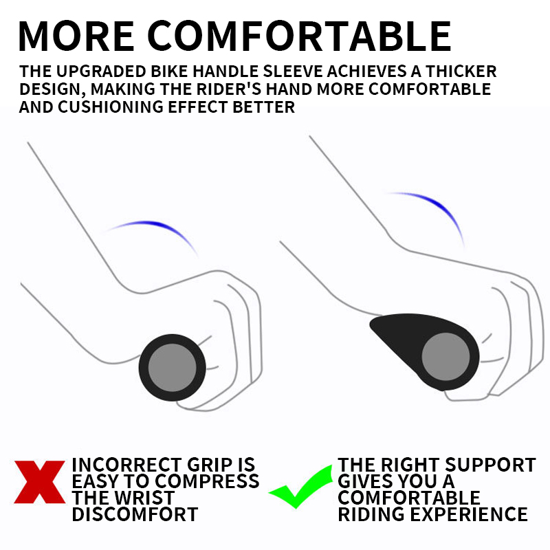 Bucklos Ergonomie Fietsgrepen Breder Fietsstuur Grip Hoorn Vormige Mtb Grepen Verlengde Bar Fietshandvat Accessoires