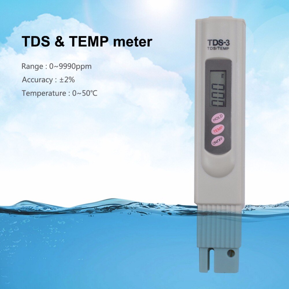 Digitale Tds Meter Tester Filter Waterkwaliteit Zuiverheid Aquarium Tester TDS-3 10 Stks/partij