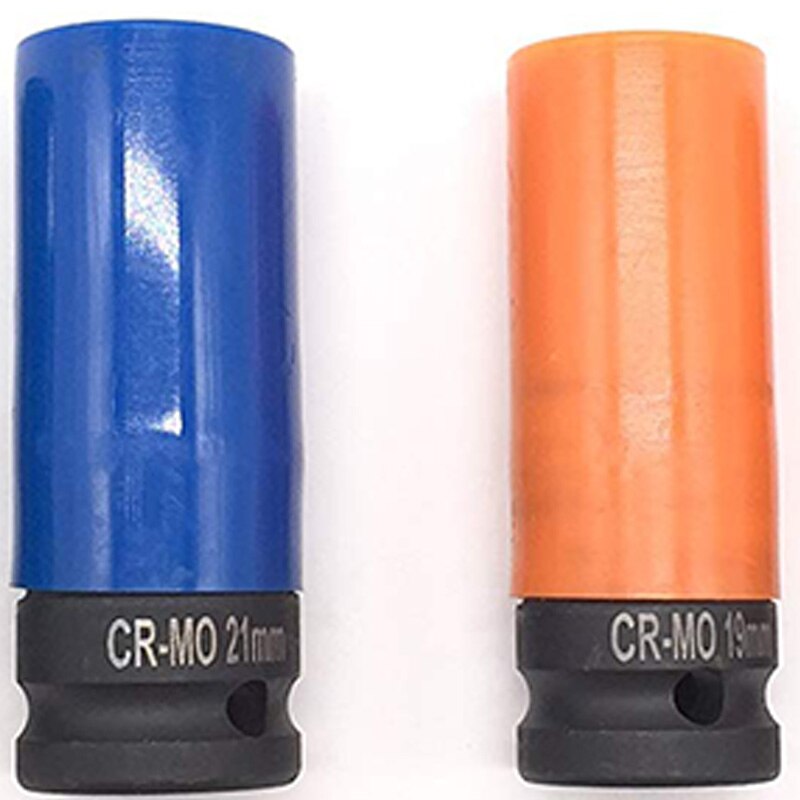 1/2-Inch Drive Impact Diep Socket Set Met Kleur Plastic Beschermende Mouwen, CR-MO Materiaal Metric 4 Stuk