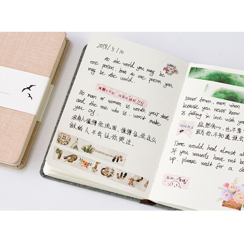 Blank and Grid Paper Notebook Linen Hard Cover 256 Pages Paper 80 GSM Journal Planner Office School Supplies Stationery