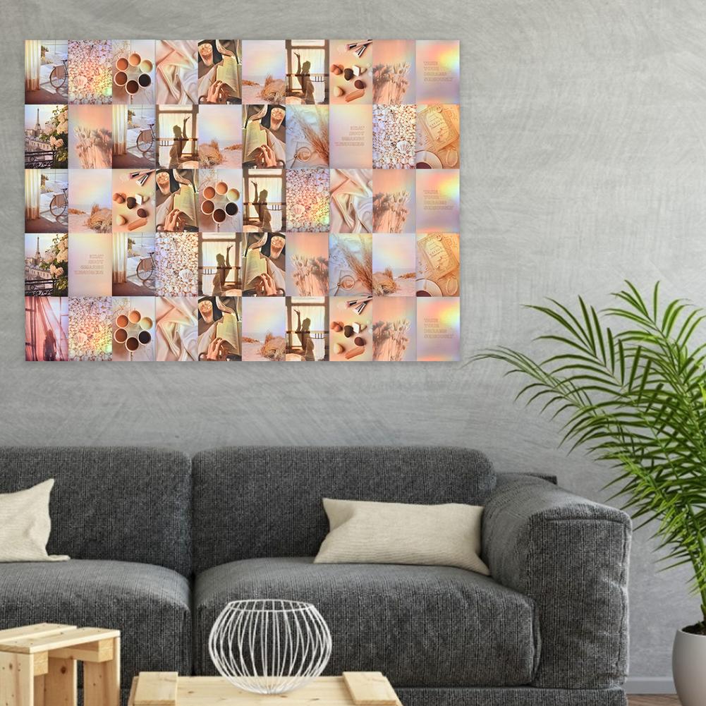 50pcs Wall Collage Kit Wall Art Sticker Decals Aesthetic Pictures Posters Cute Photo Teenage Girls Bedroom Decor DIY Room Decors