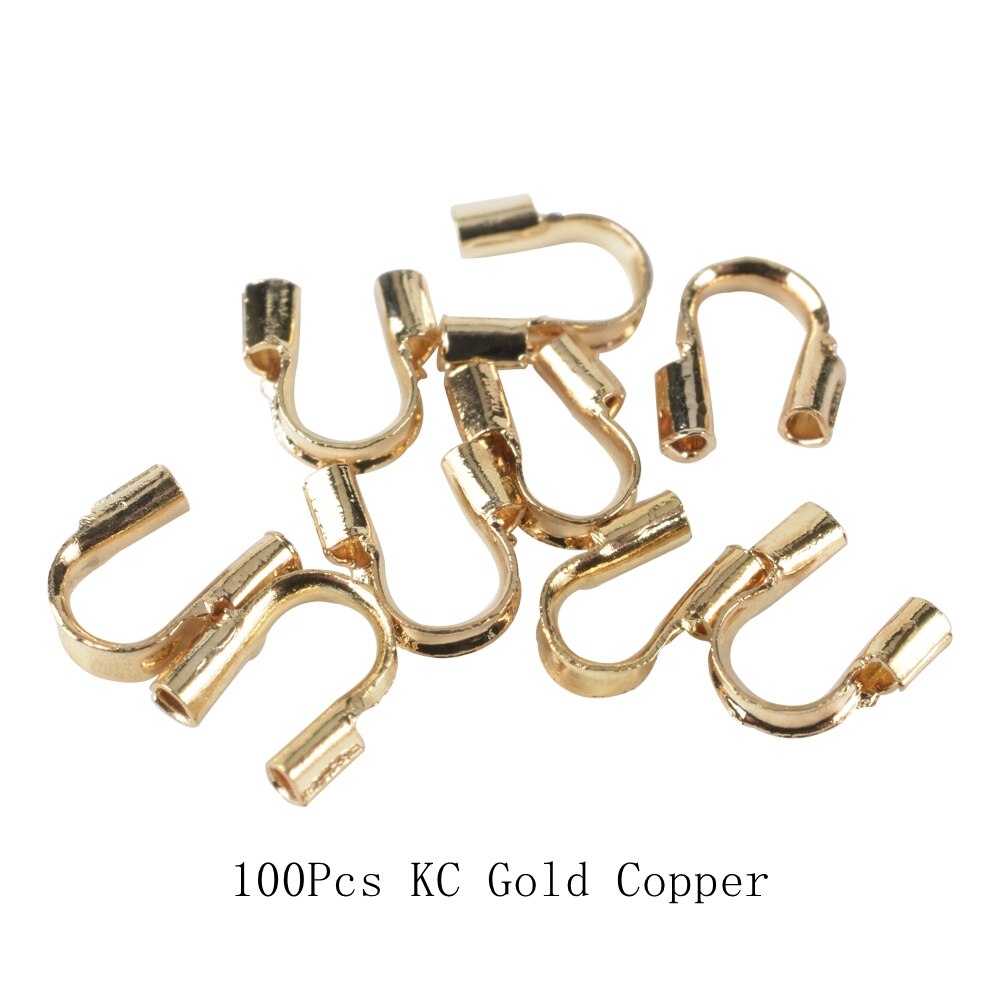 30-100 Stks/partij 4.5X4Mm Rvs Koperdraad Guard Protectors Loops U-vorm Connectoren Voor Sieraden maken Accessoires: KC Gold
