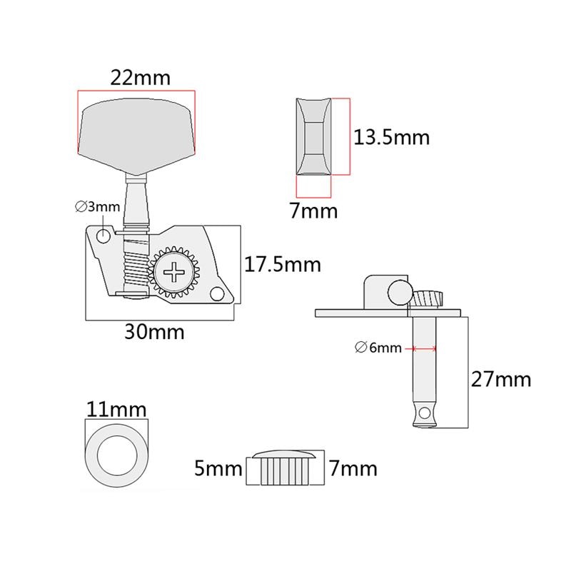 4 stk holdbare tuning pinde 2l 2r lukkede metal premium stemme pinde til klassisk ukulele
