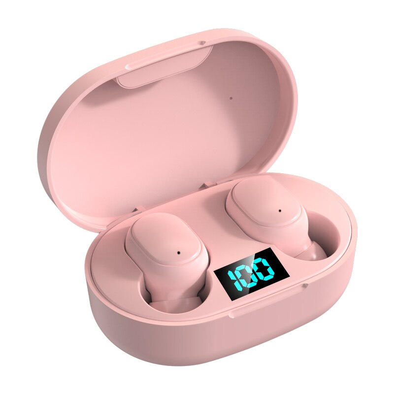 E6S Bluetooth Oortelefoon 5.0 Draadloze Oordopjes Tws Oortelefoon Noise Cancelling Microfoon Bluetooth A6S Headset Voor Xiaomi Redmi Samsung: E6S Pink
