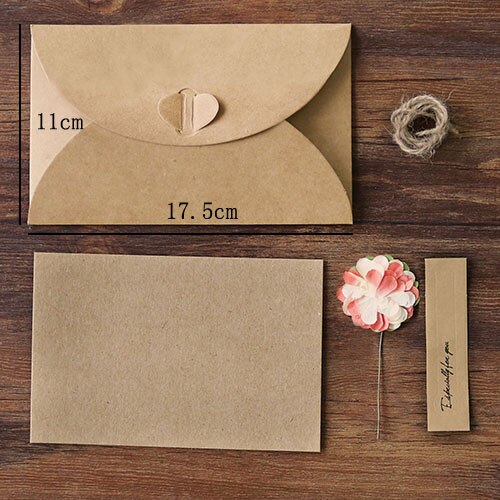 17.5 x 11cm 1pc kraftpapper kuvertpåsar vintage kuvert för kort scrapbooking brevpapper kuvert: L orange nejlikor