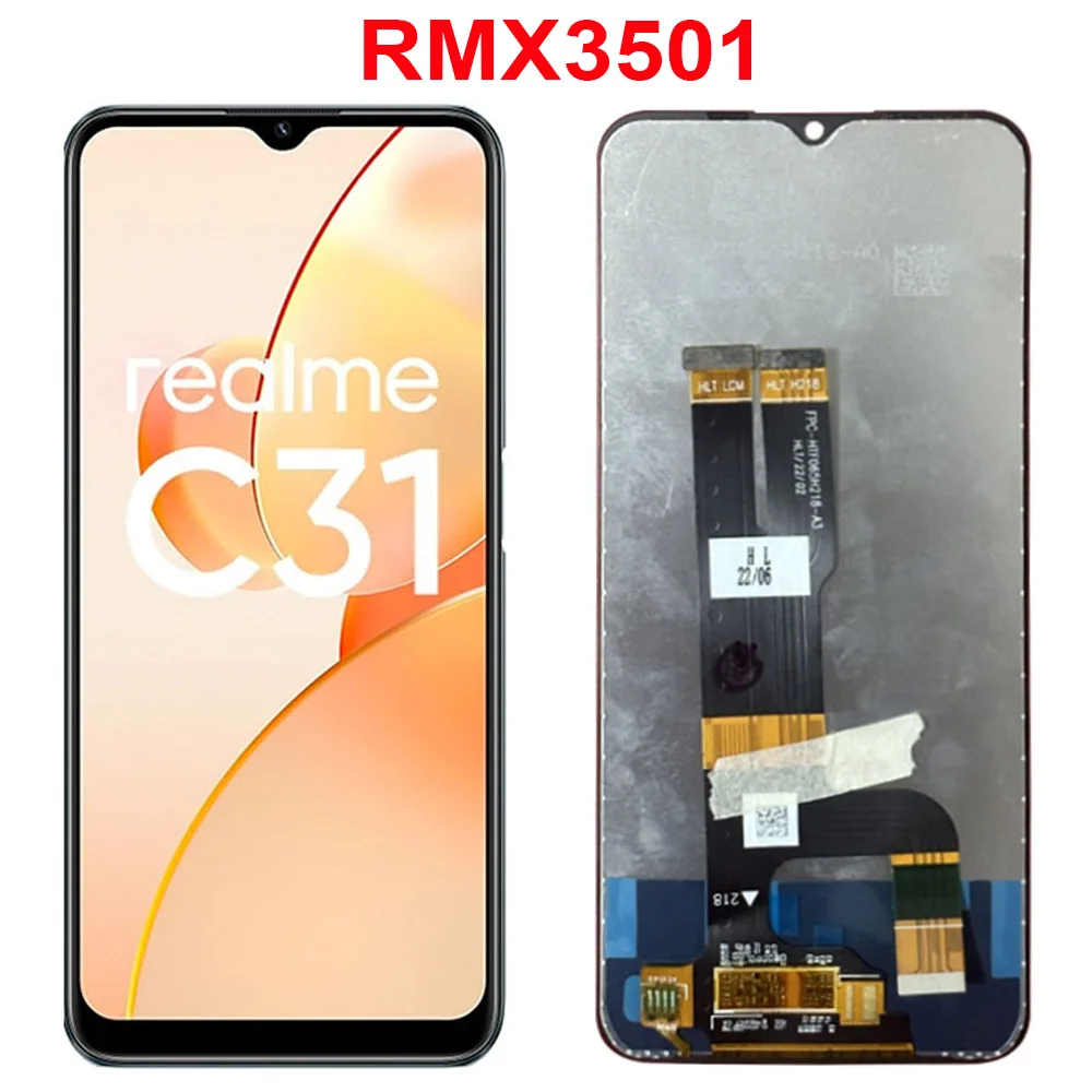 Pantalla LCD de 6,5 pulgadas con marco para móvil, montaje Digital con Sensor táctil para OPPO Realme, C31, RMX3501, Realme, C31