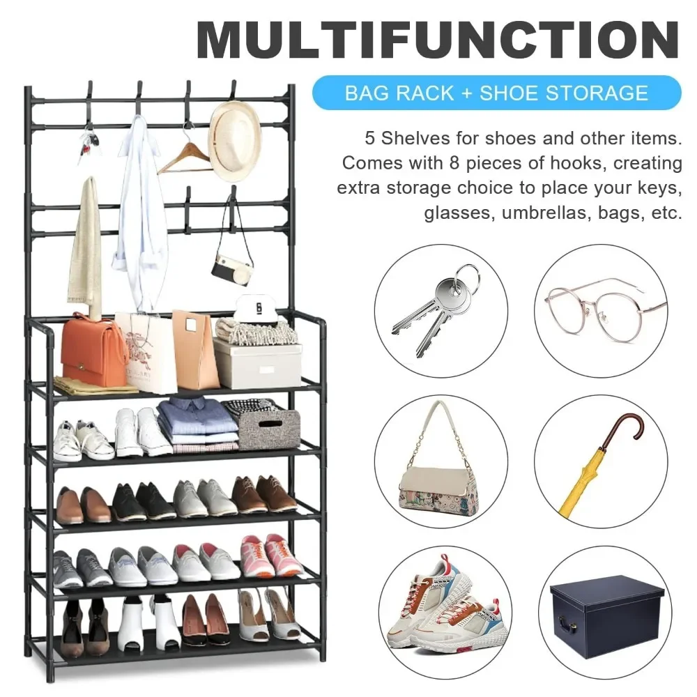 Kleding schoenmaker organisator En Hoedenrek Hanger Monteren DIY Planken Vloerstaande Eenvoudige Rekken Met Zijdoek Stofdicht F