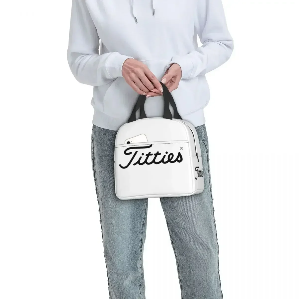 T-Titties Golf Ball Lunch Bags Insulated Bento Box Portable Lunch Tote Resuable Picnic Bags Cooler Thermal Bag for Woman Work