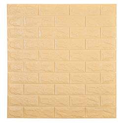 3MM 10/20PCS zelfklevende 3D Baksteen Behang PE Schuim Wandpanelen Stickers Waterdicht Behang woondecoratie: XL / YELLOW
