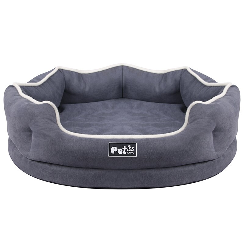 Cama de espuma viscoelástica para perro, casa de invierno impermeable para cachorro, cubierta extraíble grande, cama suave y cálida para mascotas, sofá para perrera: Gray / L 70cmX60cmX20cm
